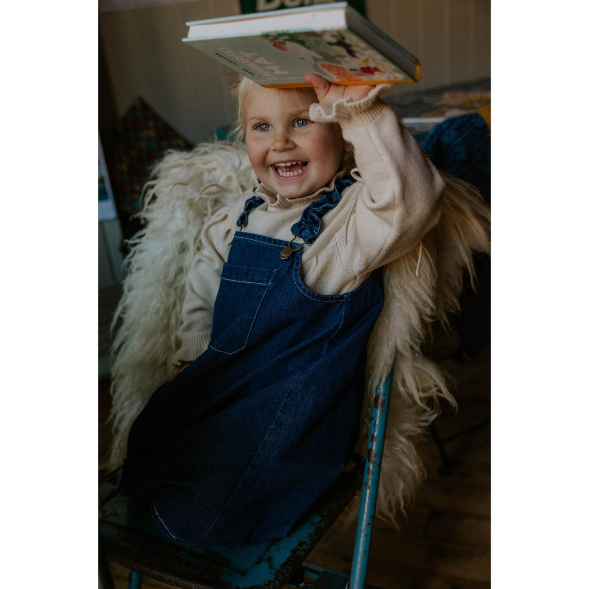 Fliink Dark Denim Blue Don Denim Overalldress