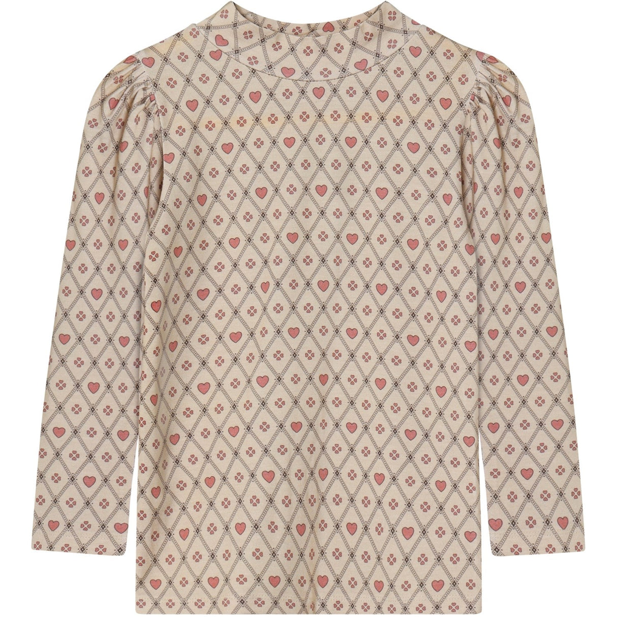 Fliink Sandshell Heart Aop Kelly Heart Ls Puff Bluse