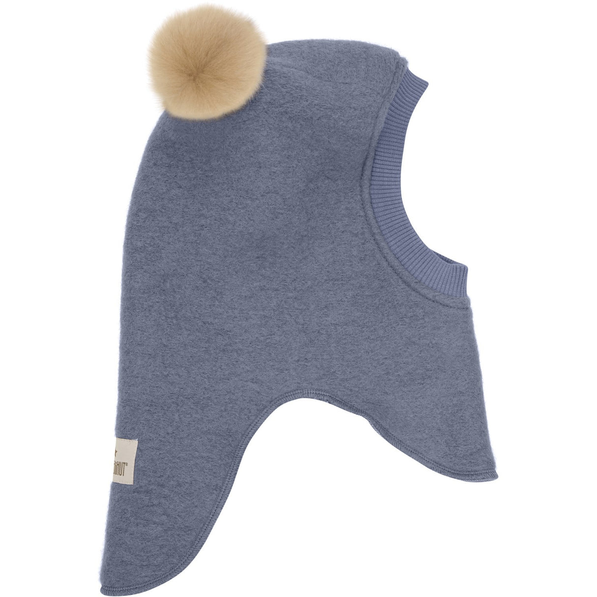 Huttelihut Folkstone Gray Elefanthue Uld Alpaca Pompoms