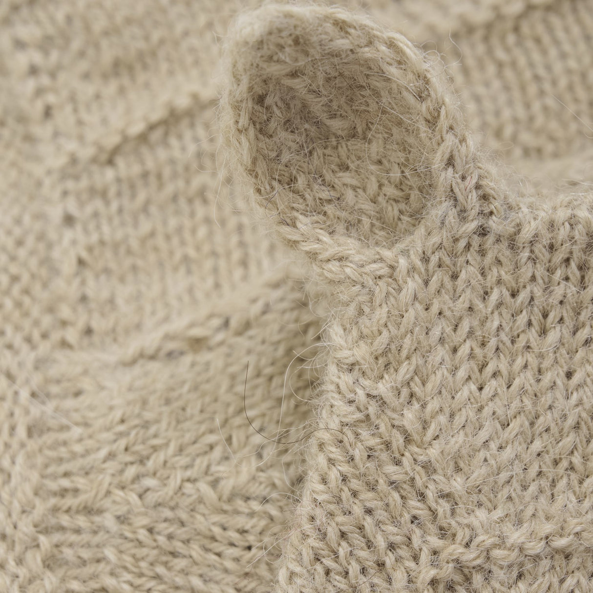 Huttelihut Camel Melange Bonnet Ears Alpaca Uld Strik