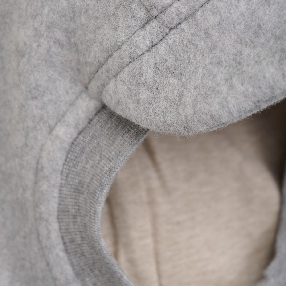 Huttelihut Medium Grey Melange Elefanthue Bomuld Fleece W. Lin