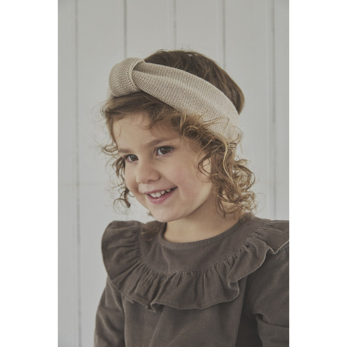 Huttelihut Sand Melange Pandebånd Uld Strik