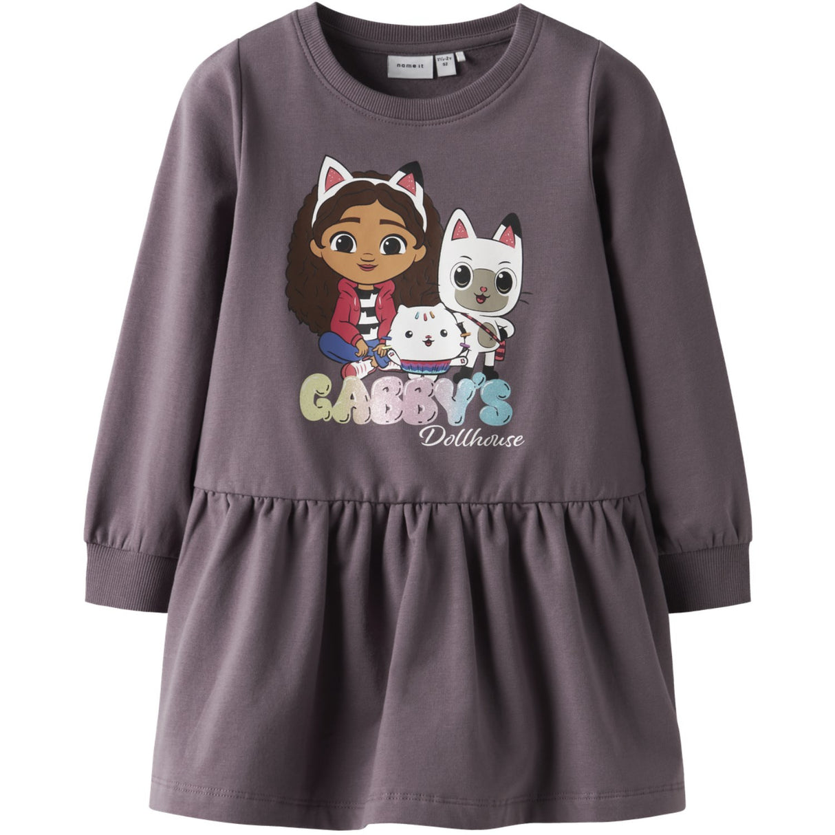 Name It Moonscape Nmfnuri Gabby Swe Dress Bru Sky