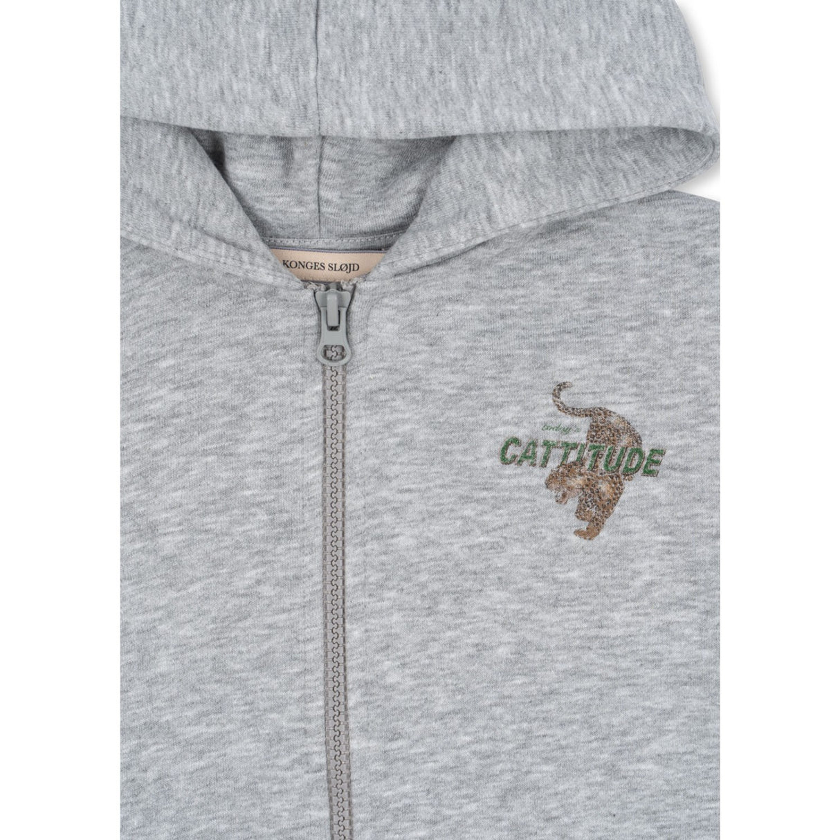 Konges Sløjd Grey Melange Lou Sweat Zip Hætte Ocs