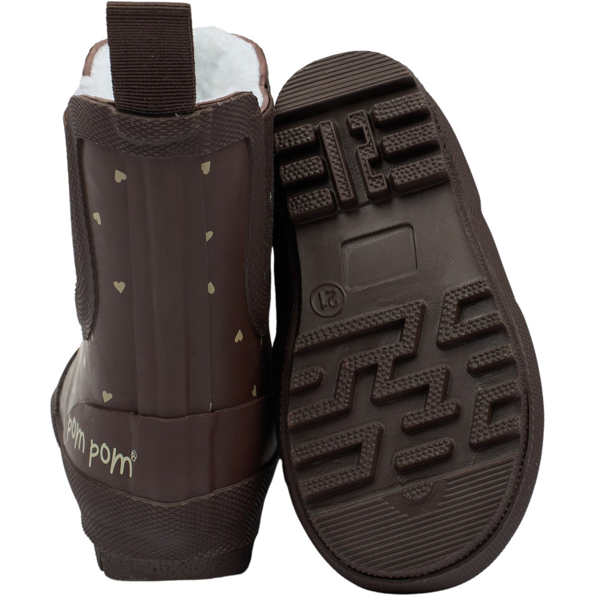 Pom Pom Chocolate Heart Brook GumBoots Thermo Ankle