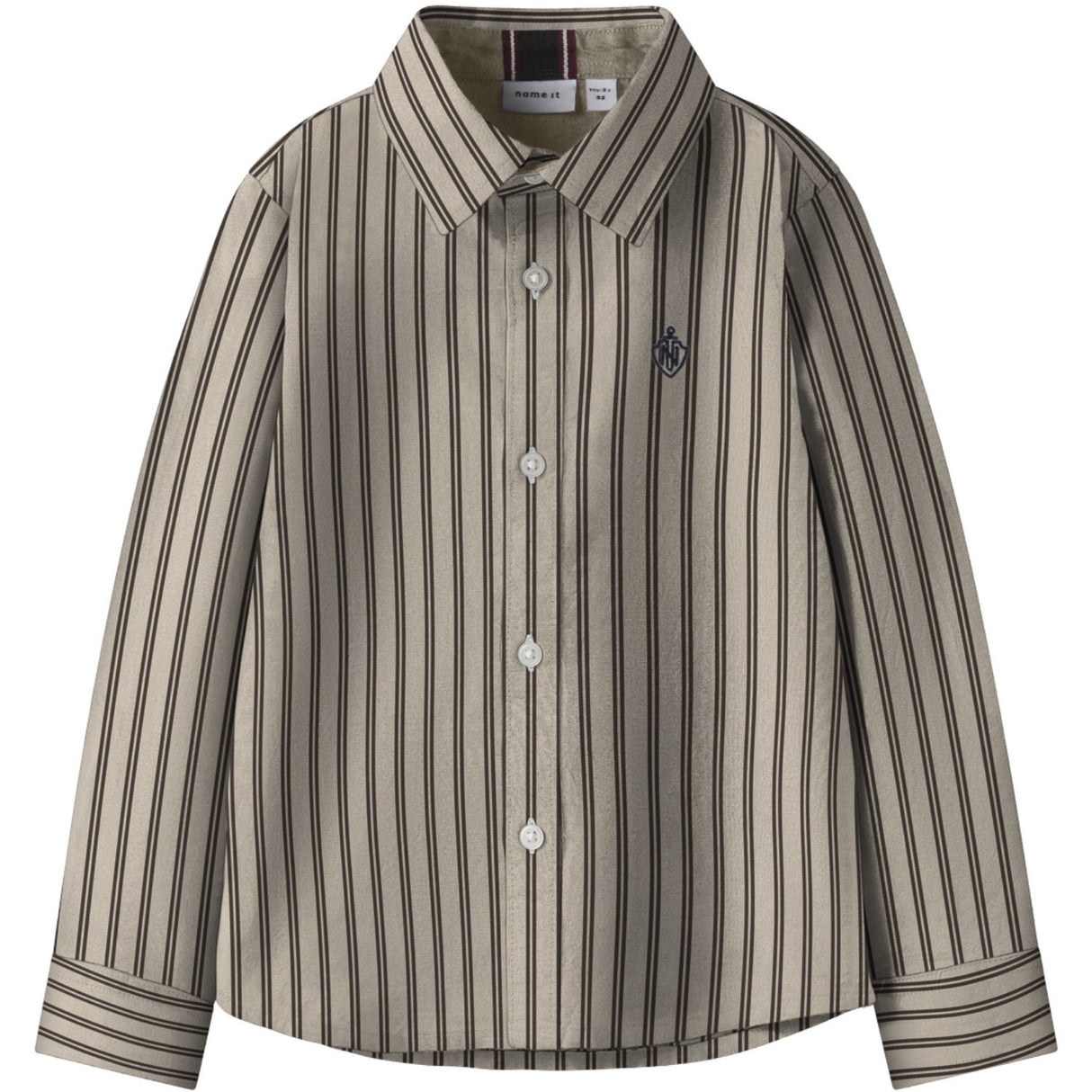 Name It Island Fossil Thin Stripe - Delicioso Nmmrekid Shirt