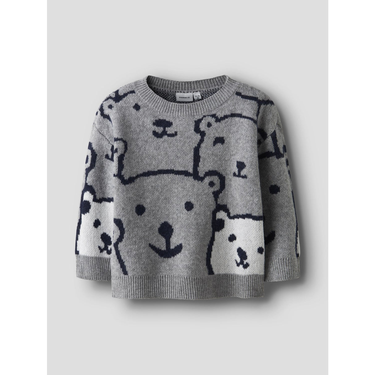 Name It Grey Melange Nmmsauel Ls Loose Knit