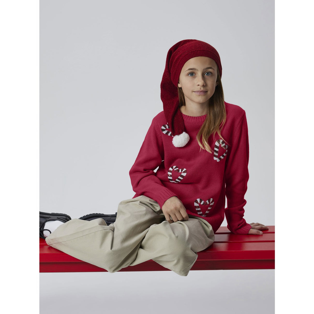 Name It Jester Red Nkfrajul Ls Loose Strik