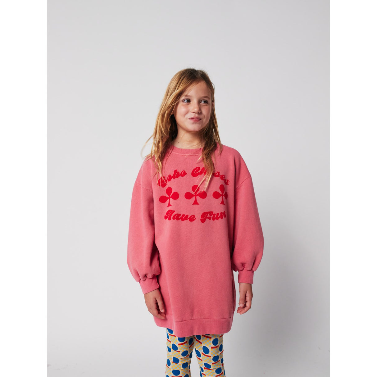 Bobo Choses Pink Have Fun Sweatshirt Kjole