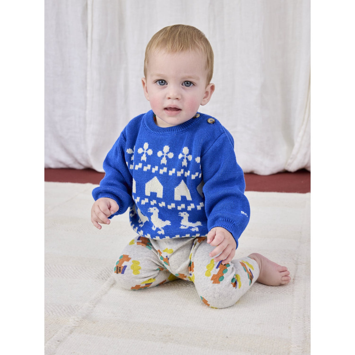 Bobo Choses Light Heather Grey Bobo Choo Choo All Over Leggings