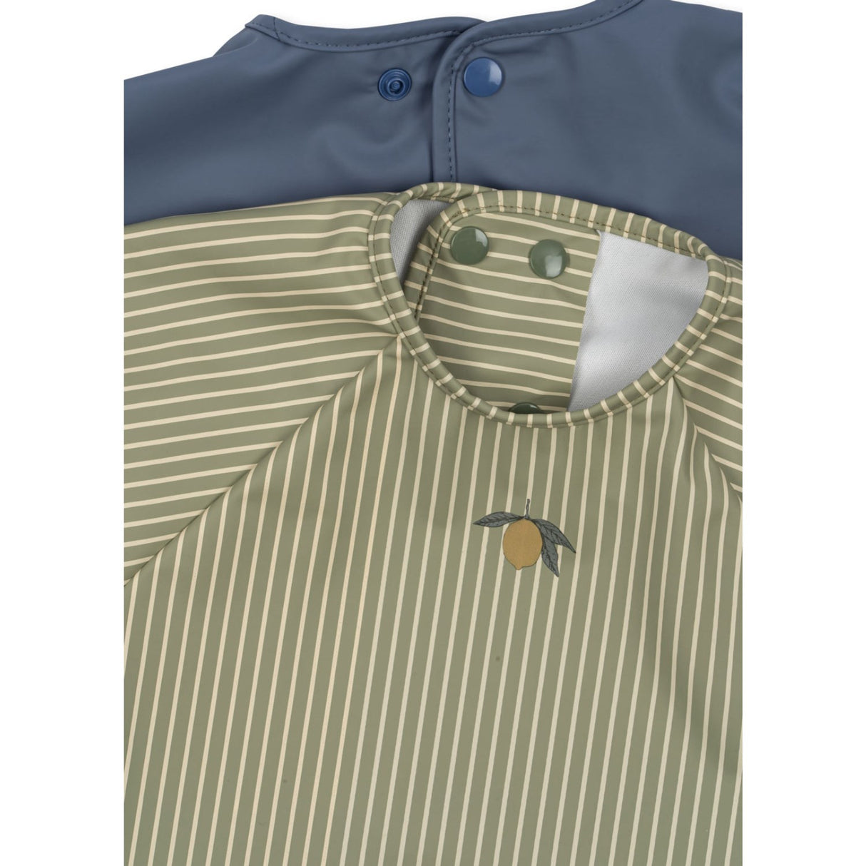 Konges Sløjd Tea Stripe/Flint Stone 2 Pak Dinner Hagesmæk Med Ærmer