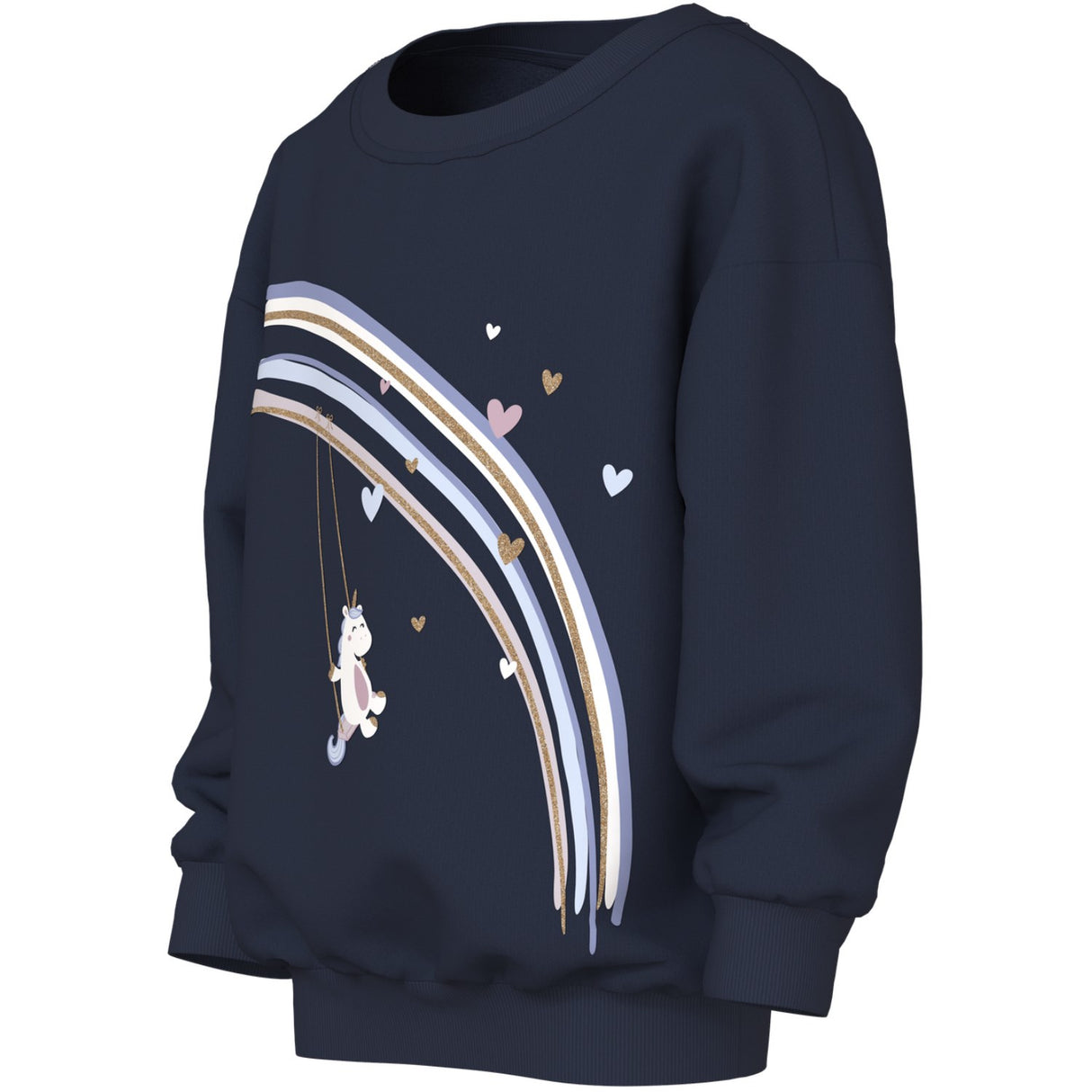 Name It Navy Blazer Unicorn Rainbow Nmfvalona Ls Long Rlx Sweat Bru