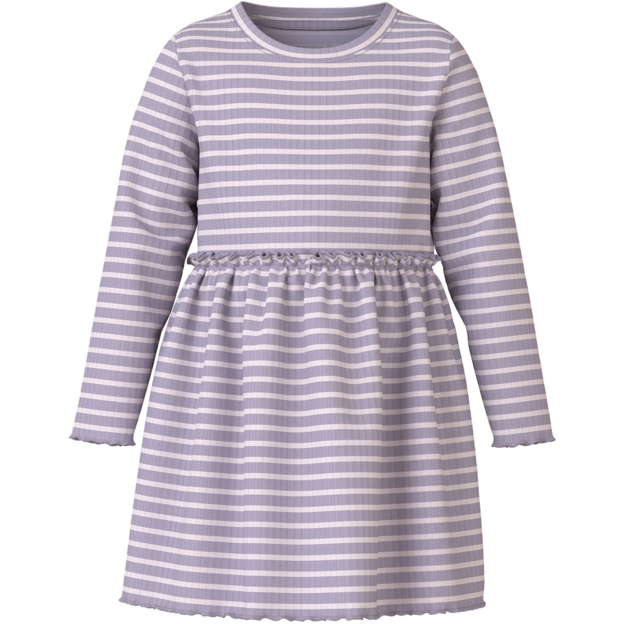 Name It Lavender Gray Lilac Marble Stripe Nmfvemma Ls Kjole