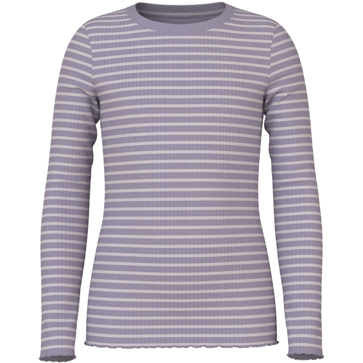 Name It Lavender Gray Lilac Marble Stripe Nkfvemma Ls Slim Top