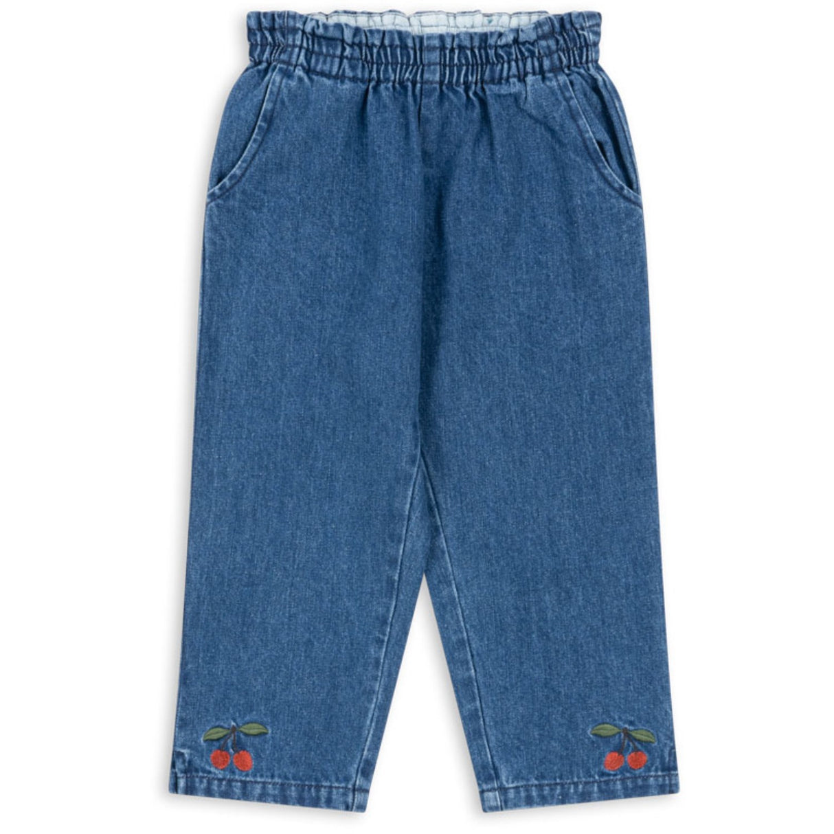 Konges Sløjd x Luksusbaby Denim Blue Magot Frill Bukser GOTS