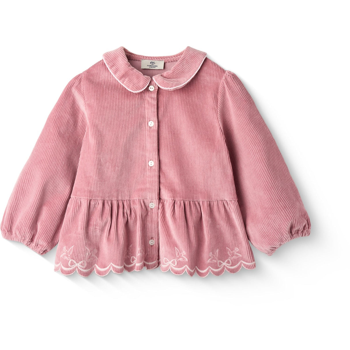 COPENHAGEN COLORS Rose Comb Corduroy Bluse W. Emb.