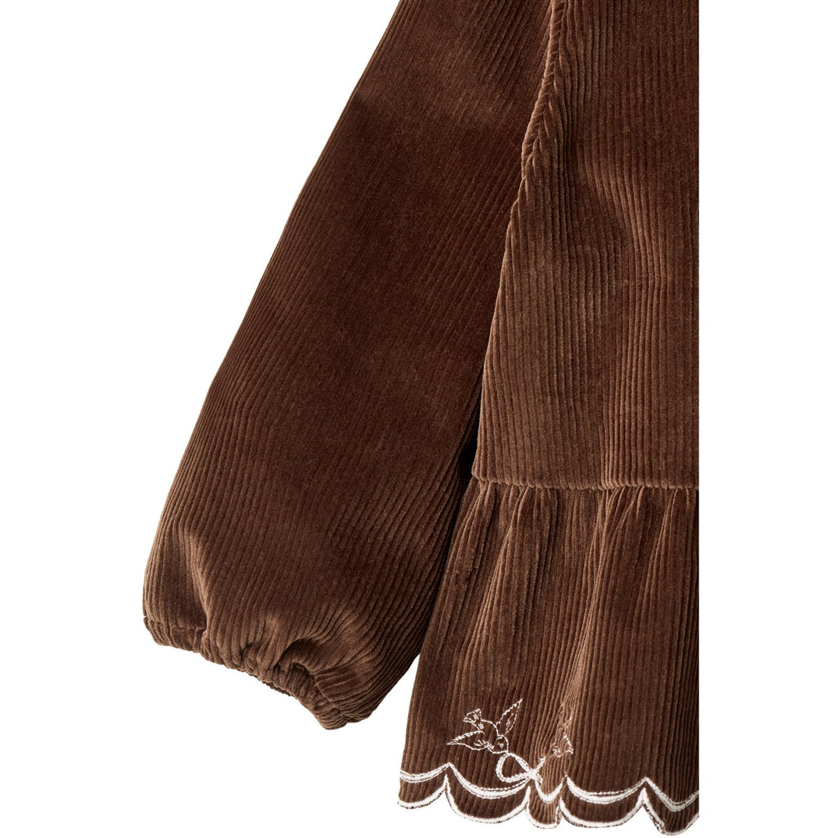 COPENHAGEN COLORS Dk Brown Comb Corduroy Bluse W. Emb.