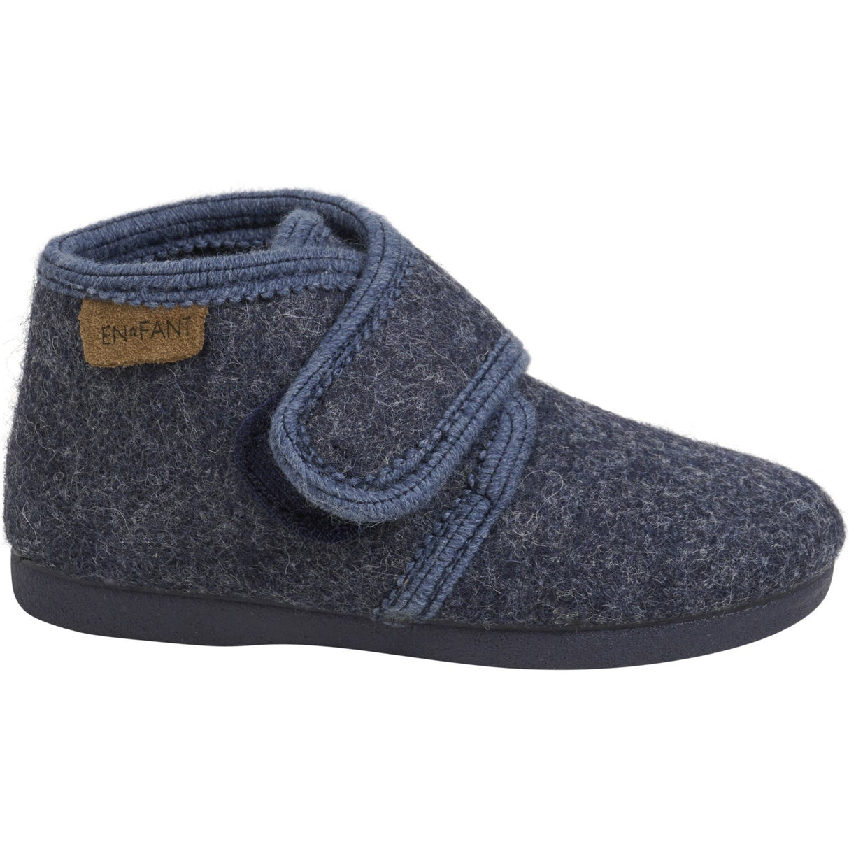 En Fant Navy Melange Futter Uld Velcro
