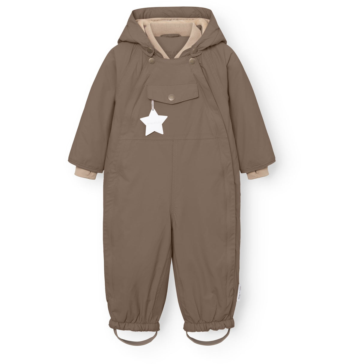 Mini A ture Morel Grey Matwisti Fleece Lined Snowsuit. GRS