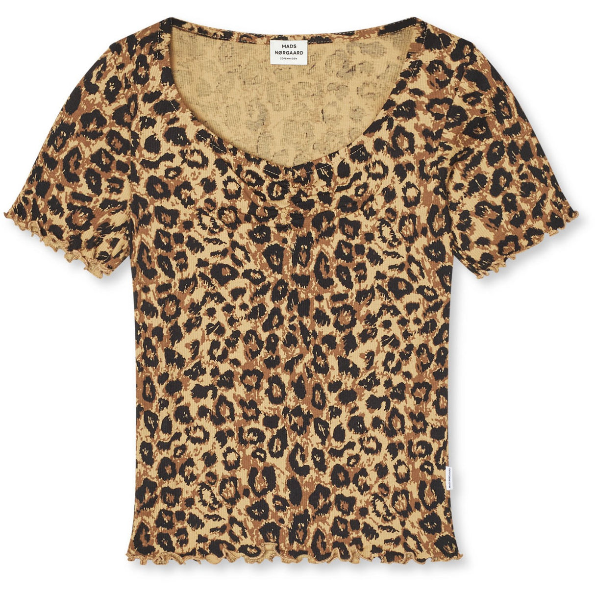 Mads Nørgaard Leopard Aop/Black 2X2 Bomuld Aop Tiki T-shirt