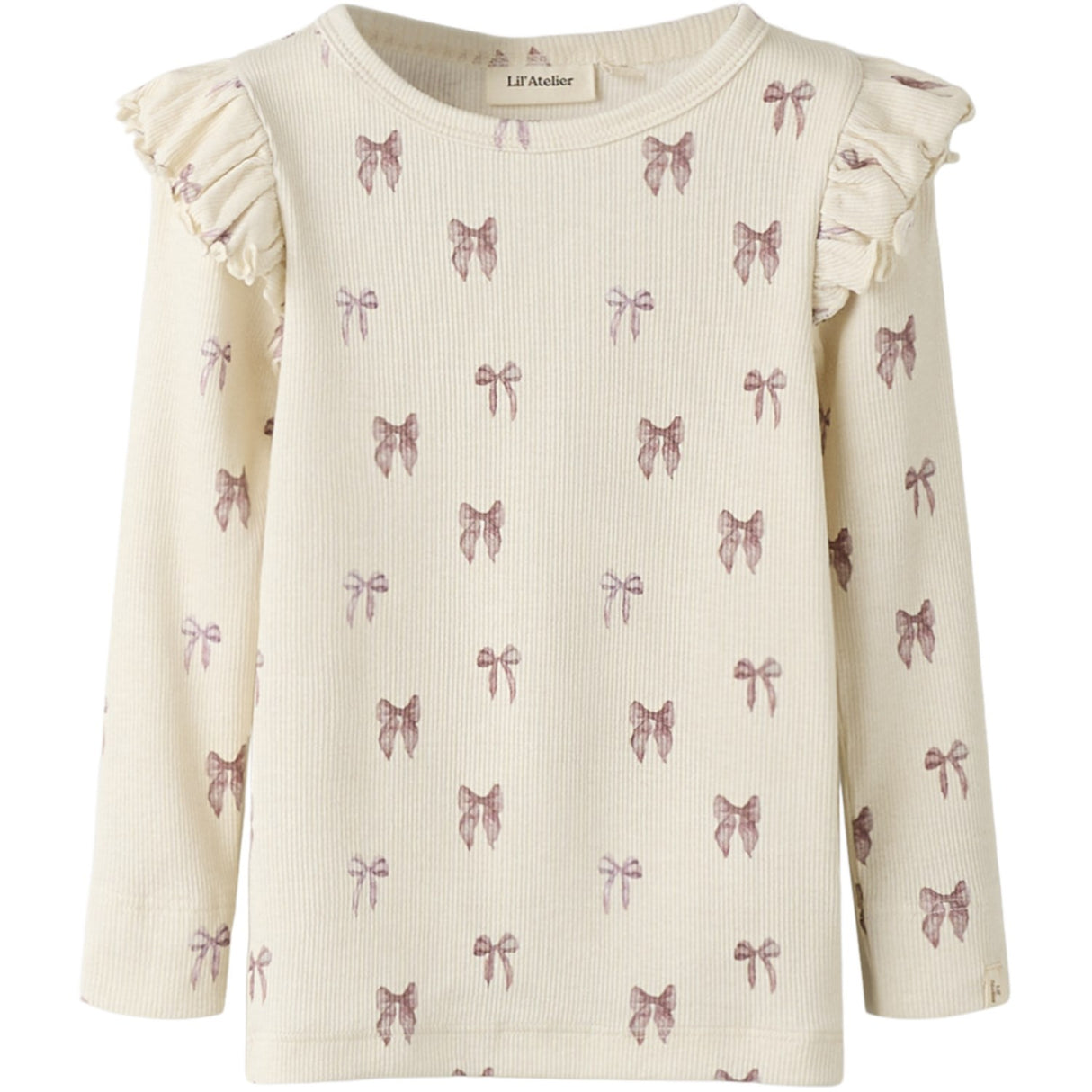 Lil'Atelier Turtledove Bow Nmfgavo Eko Ls Slim Top Lil Noos