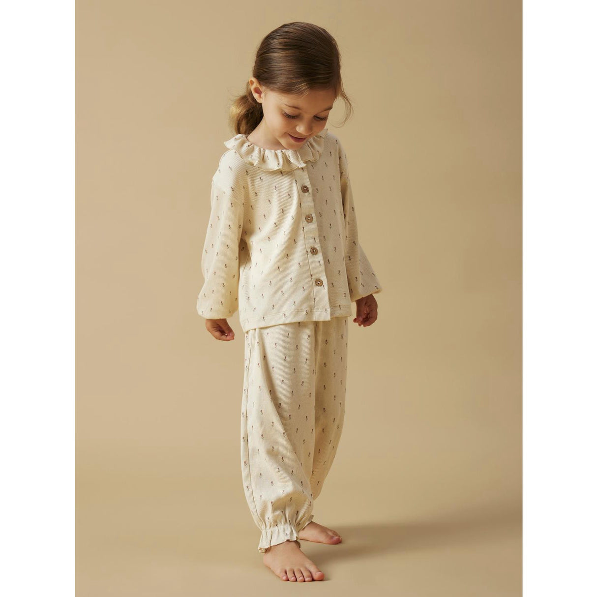 Lil'Atelier Turtledove Floral Nmfgago Rua Loose Night Sæt Lil