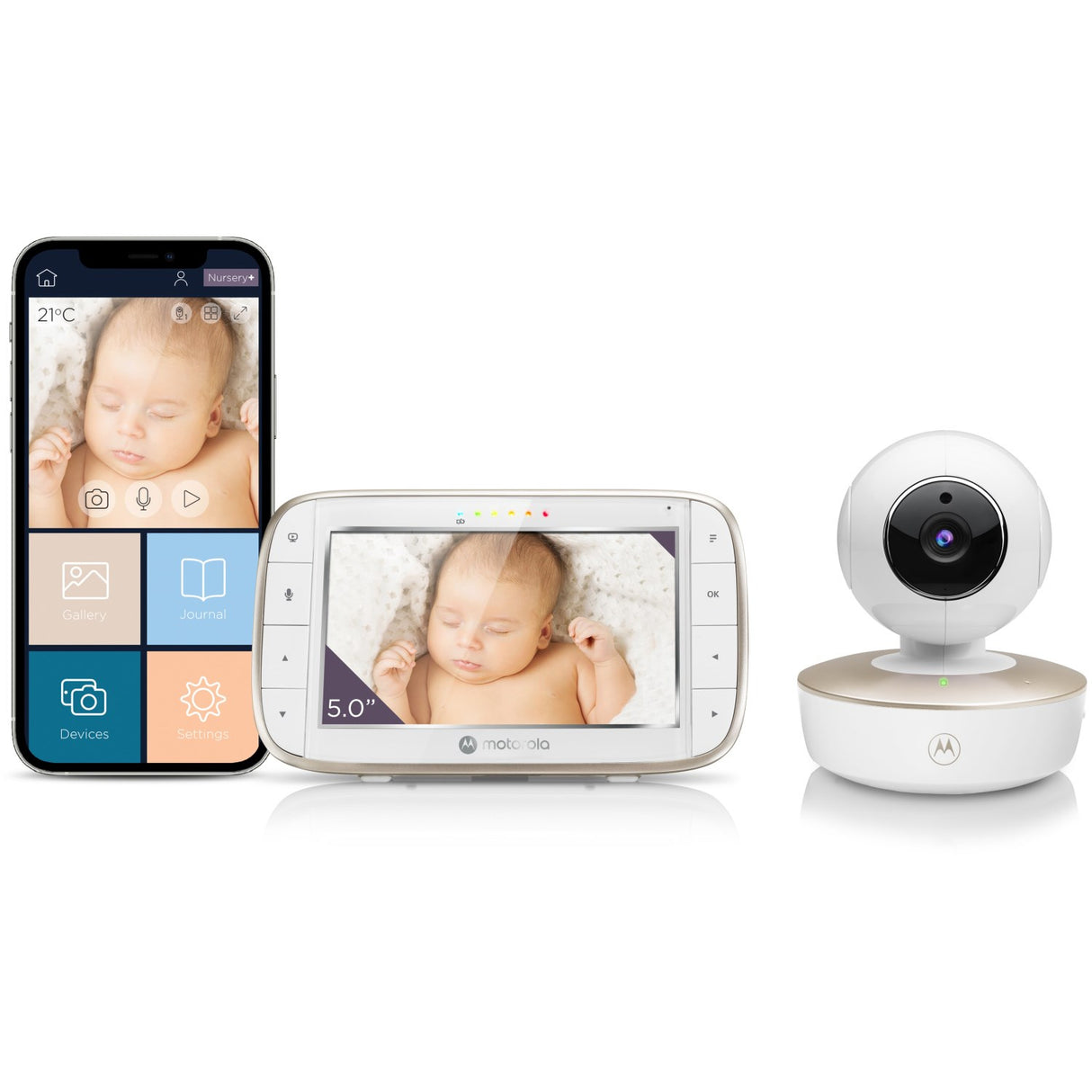 Motorola Babyalarm med Kamera - Hvid - VM855 Connect