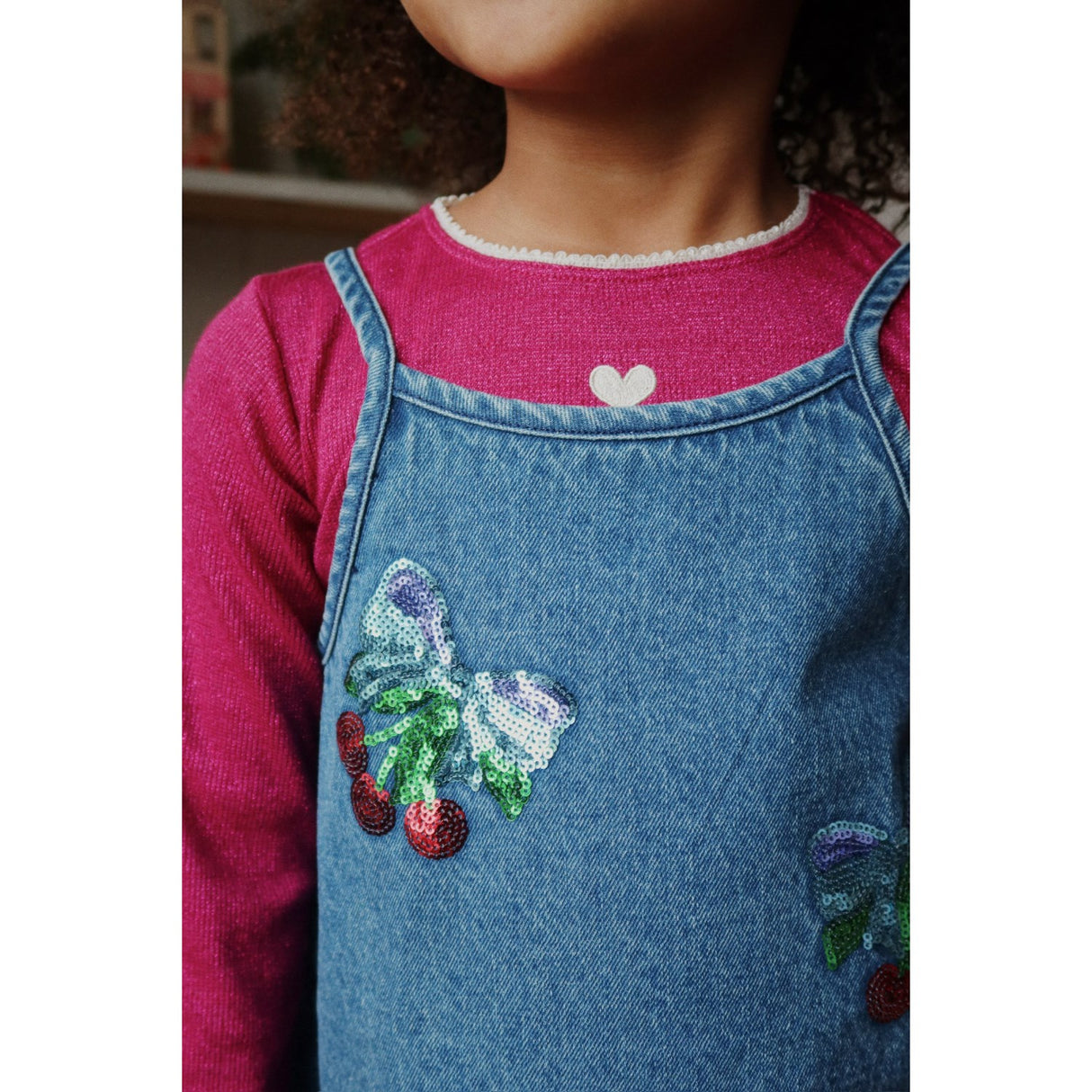 Konges Sløjd Amarena Sequin Magot Paliet Strop Kjole Denim GOTS