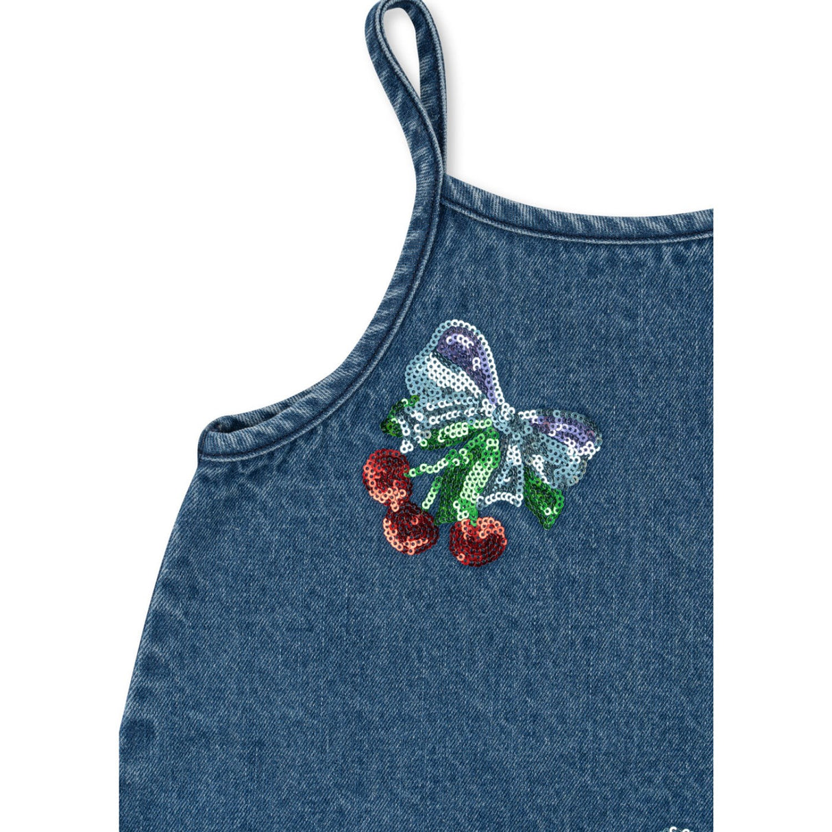 Konges Sløjd Amarena Sequin Magot Paliet Strop Kjole Denim GOTS