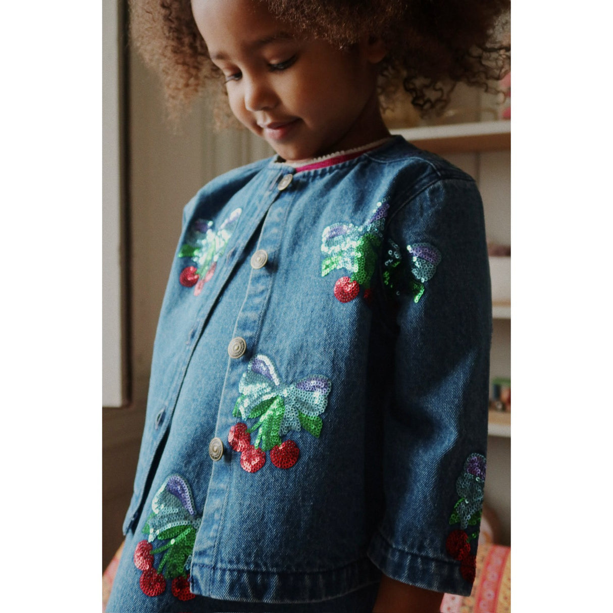 Konges Sløjd Amarena Sequin Magot Paliet Denim Jakke GOTS