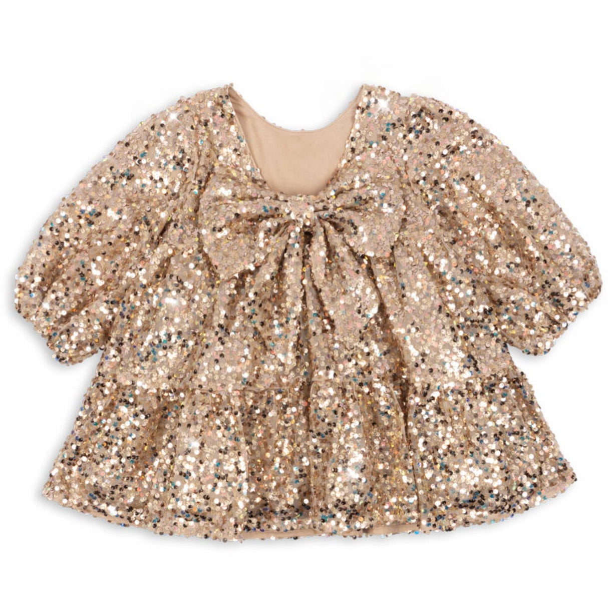 Konges Sløjd Gold Glitter Lila Sequins Sløjfe Kjole