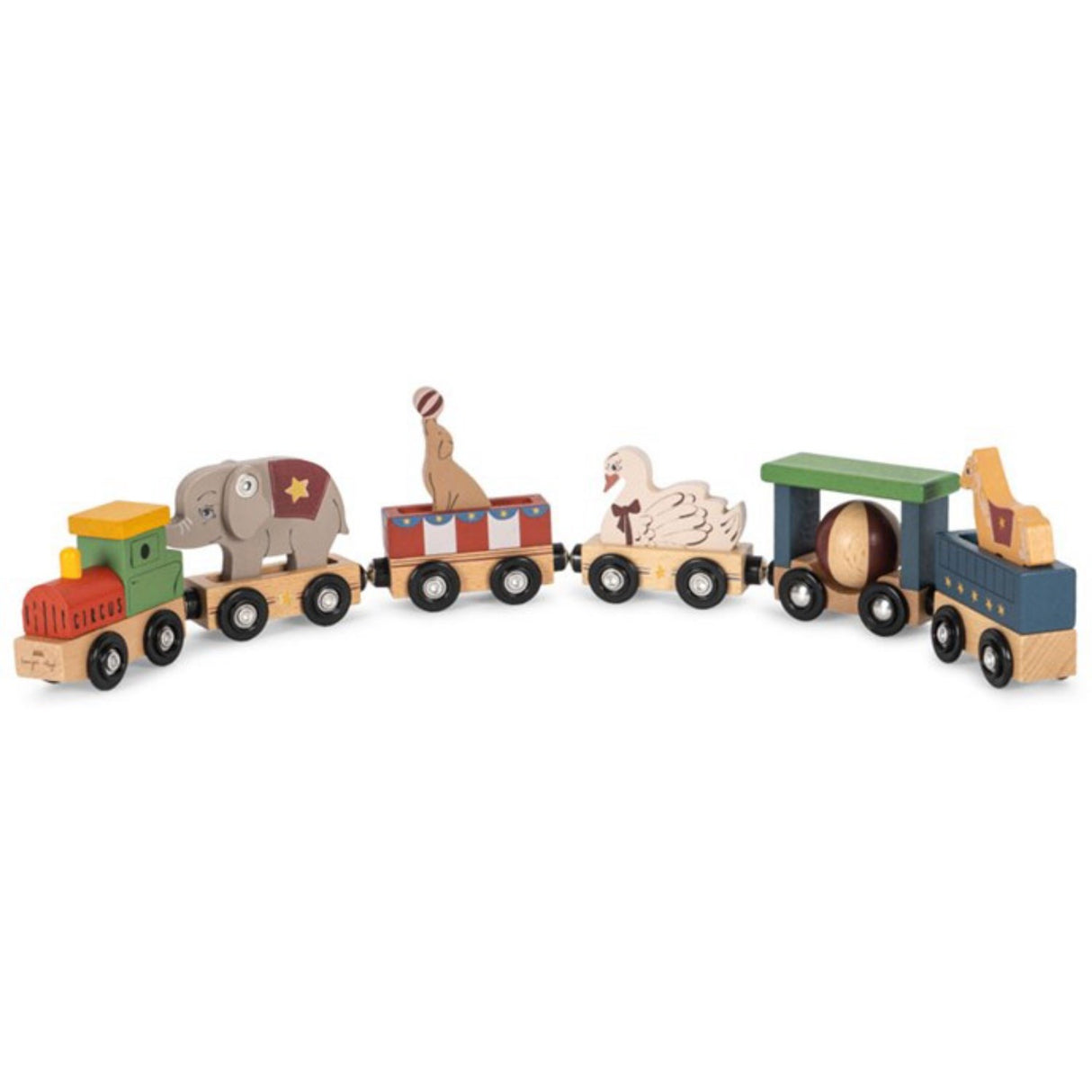 Konges Sløjd Multi Wooden Animal Train Fsc