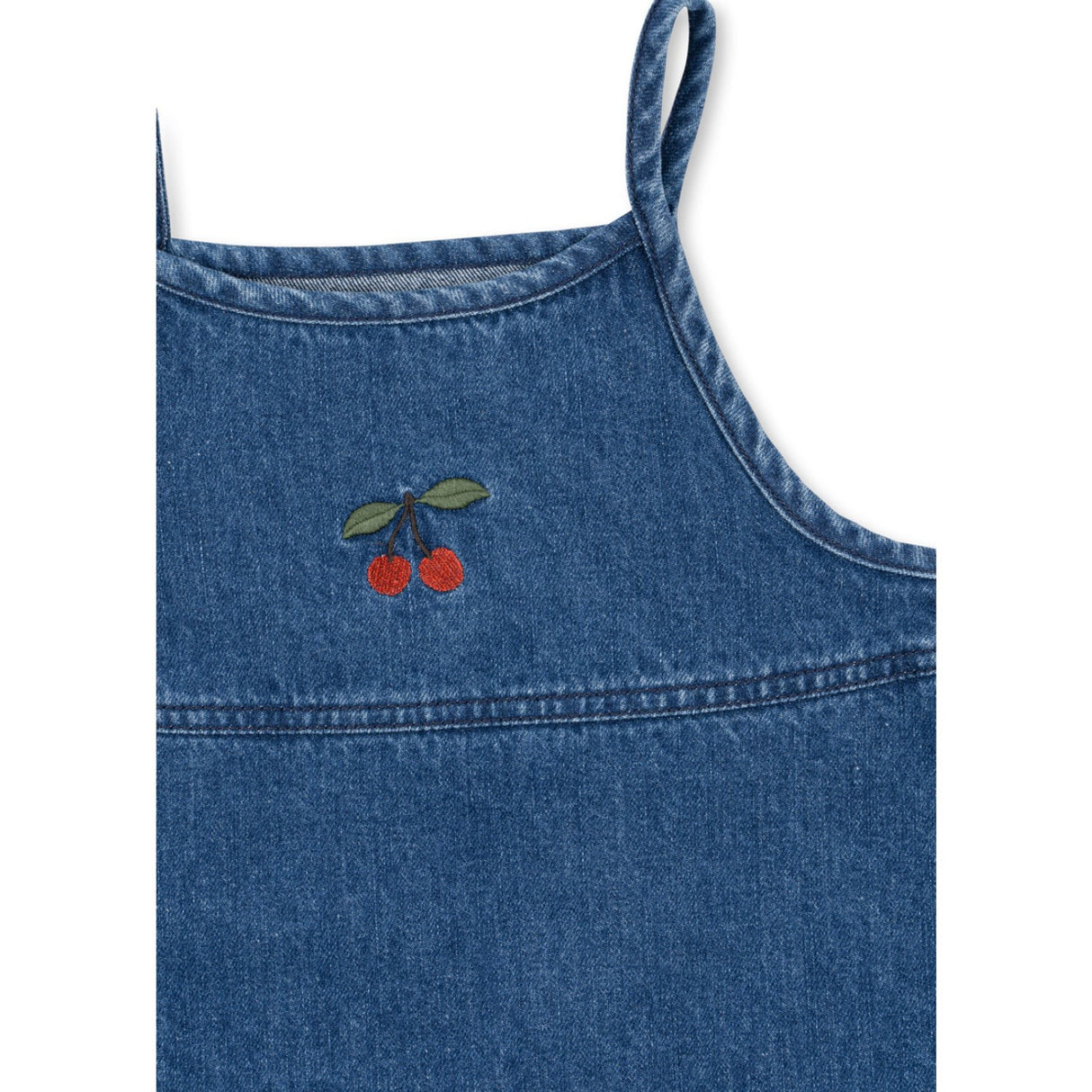 Konges Sløjd x Luksusbaby Denim Blue Magot Strap Kjole GOTS