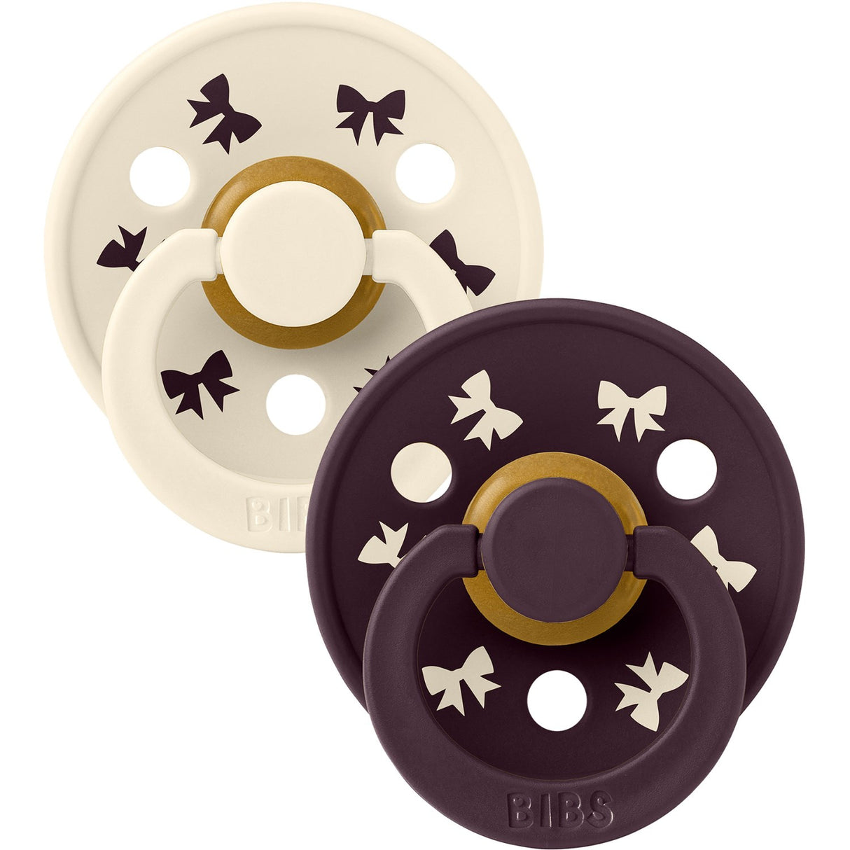 Bibs Ivory/Plum Sut Colour Holiday Sløjfe 2-Pak Latex