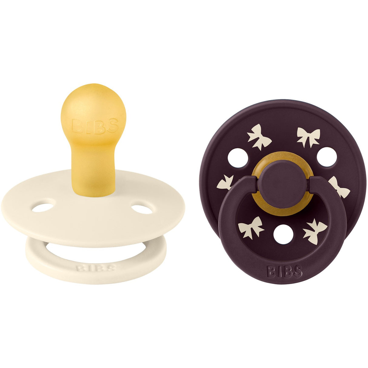 Bibs Ivory/Plum Sut Colour Holiday Sløjfe 2-Pak Latex