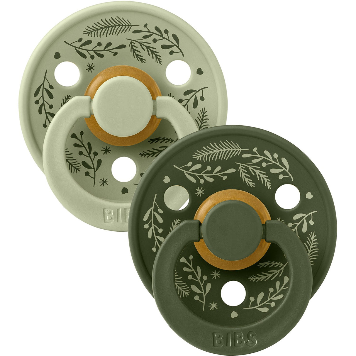 Bibs Sage/Hunter Green Sut Colour Holiday Leaf 2-Pak Latex