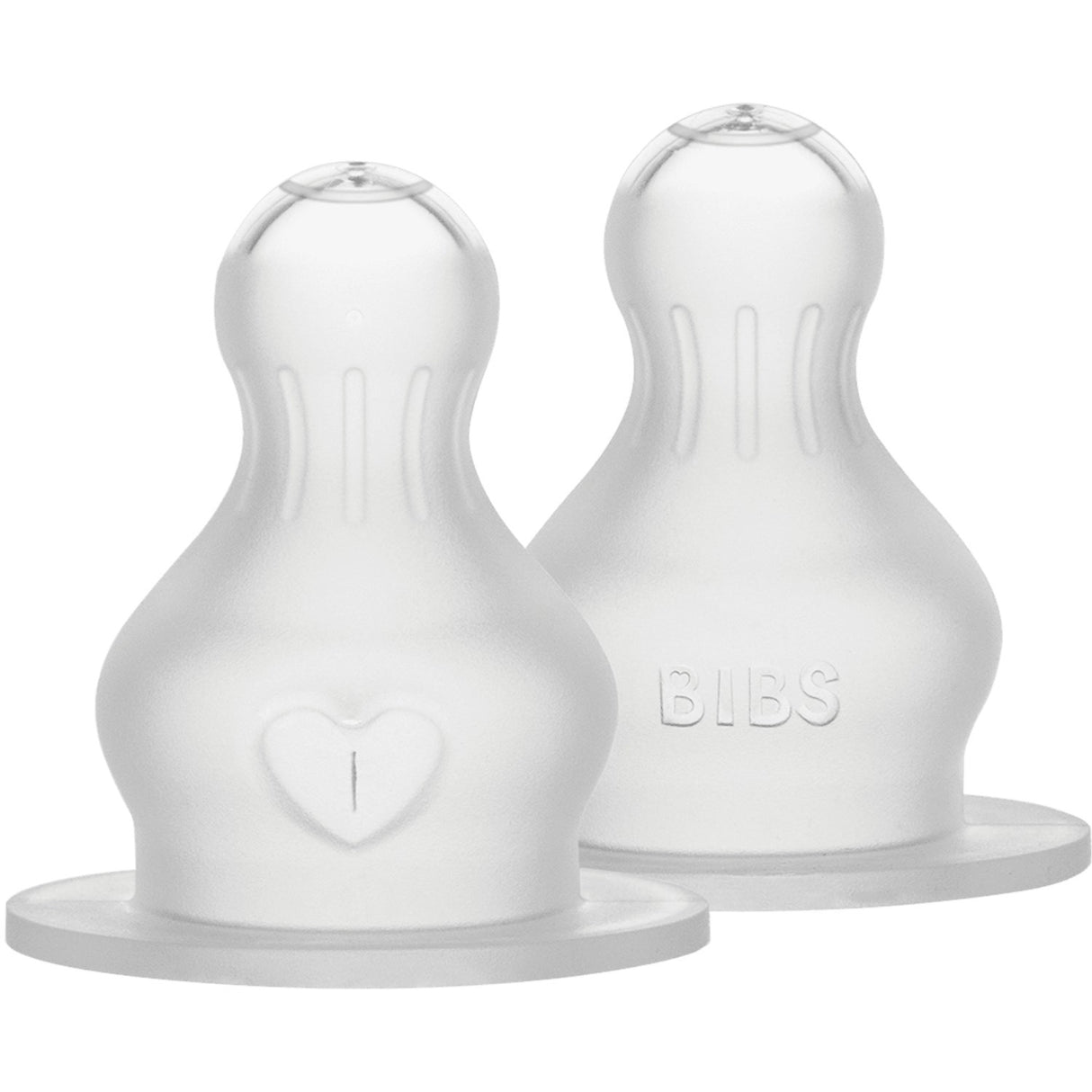 Bibs Baby Flaske Nipple Round Silikone 2-Pak Thick Flow