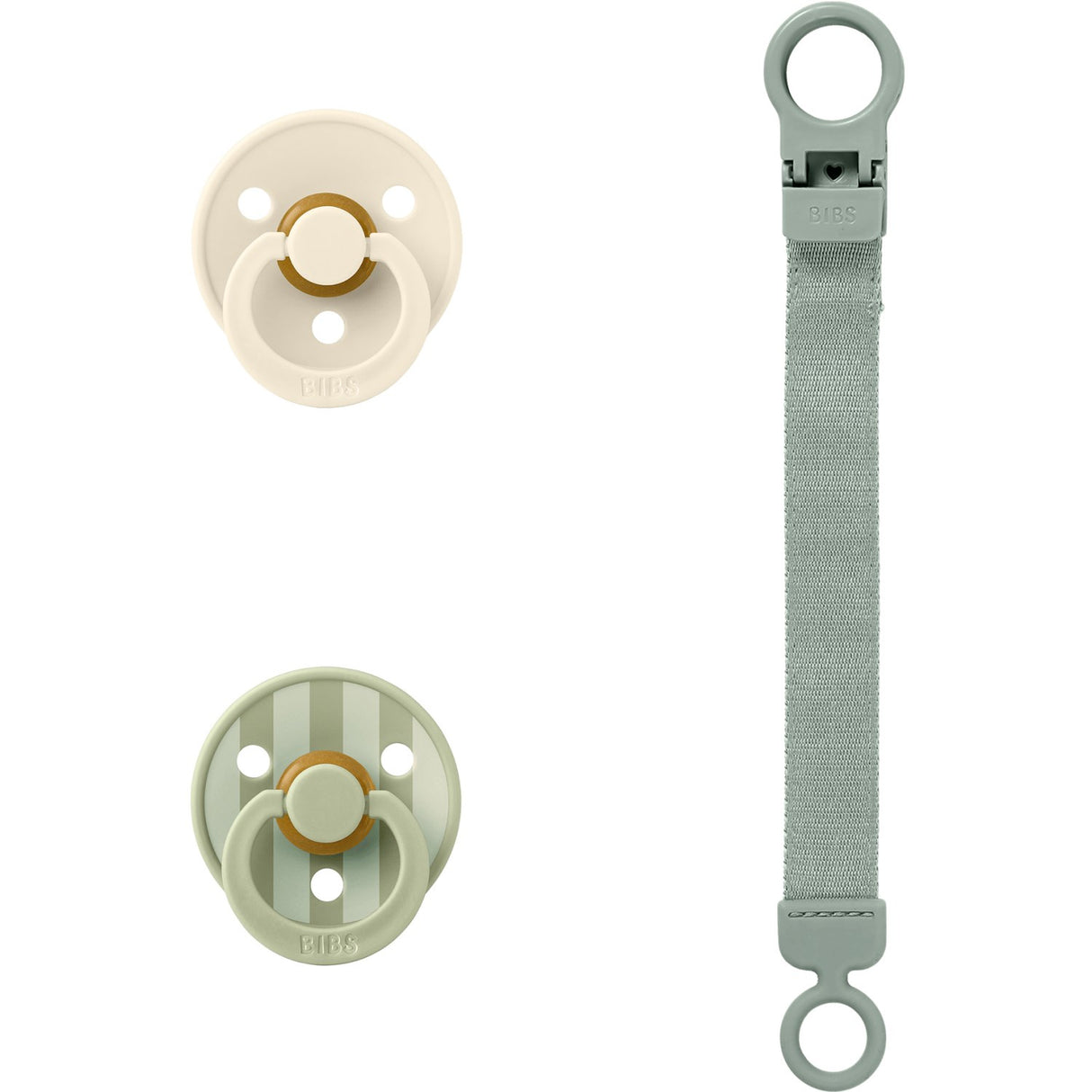 Bibs Sage Colour Sut & Loop Clip Gift Sæt Latex