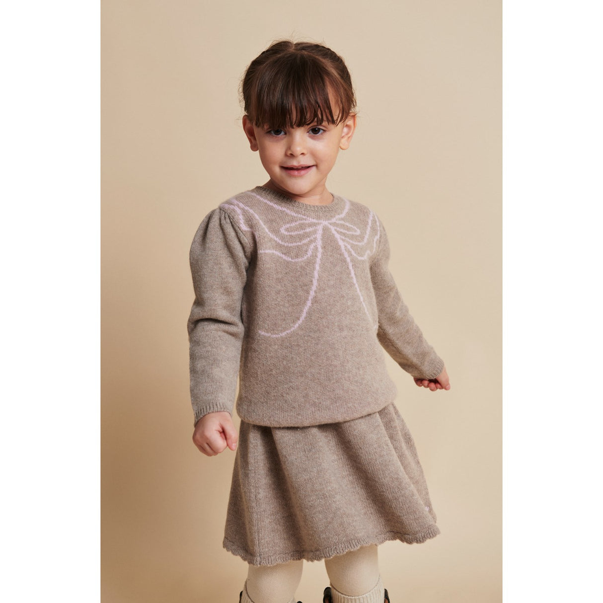 COPENHAGEN COLORS Sand/Bubblegum Comb. Cashmere Sløjfe Deco Bluse