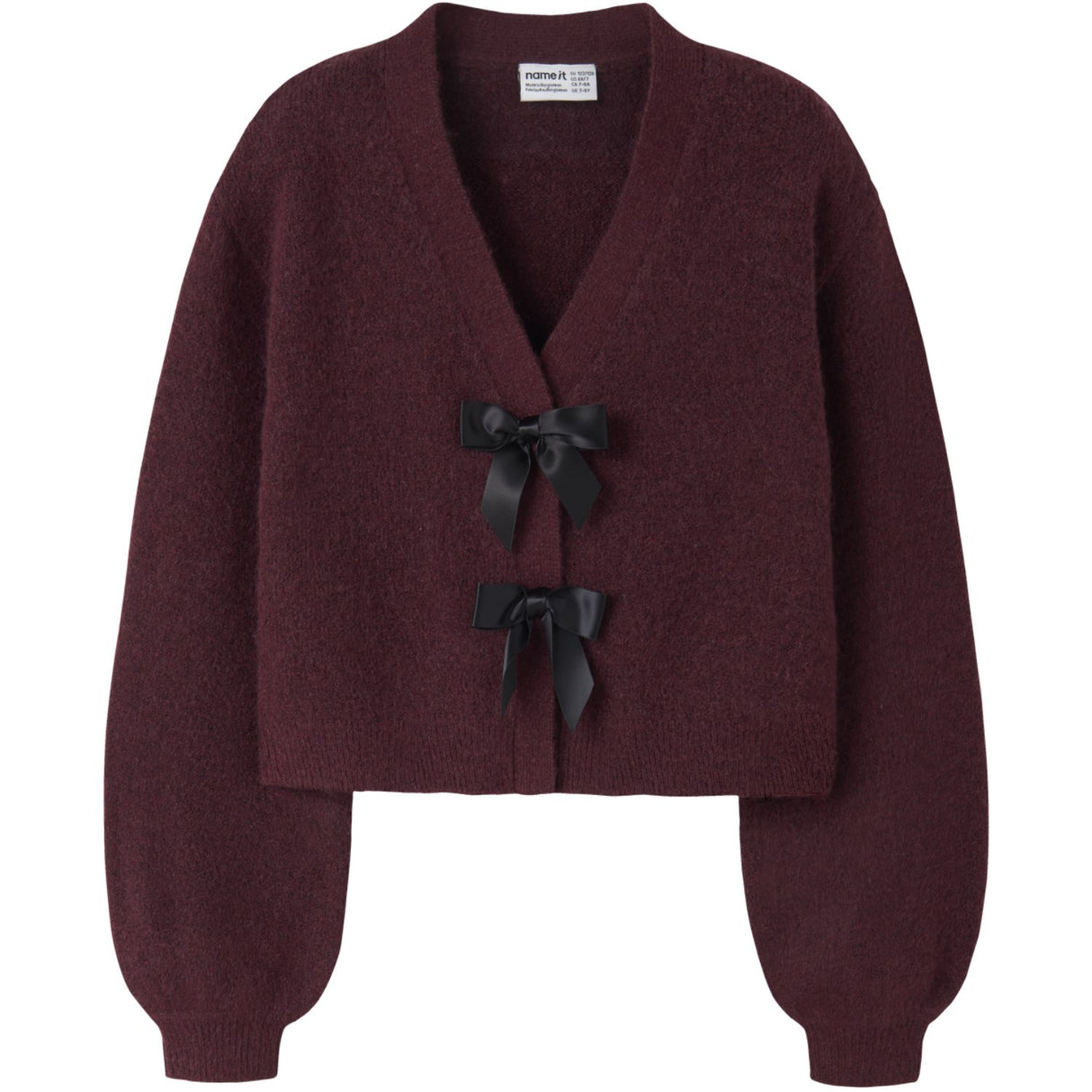 Name It Burgundy Black Bow Nkfrina Ls Strik Card