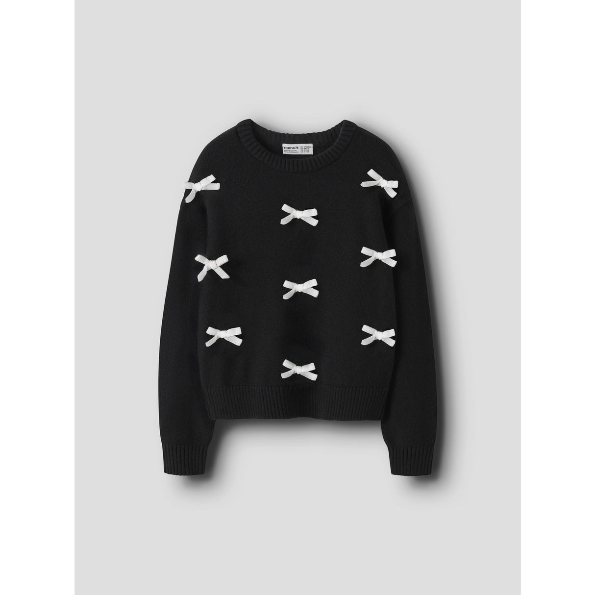 Name It Black Bright White Bow Nkfsonja Ls Strik