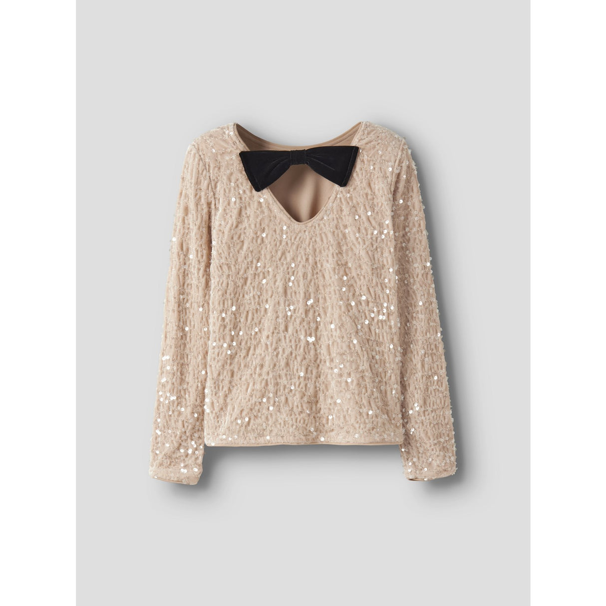 Name It Jet Stream Black Bow Nkfrusitta Ls Sløjfe Bluse