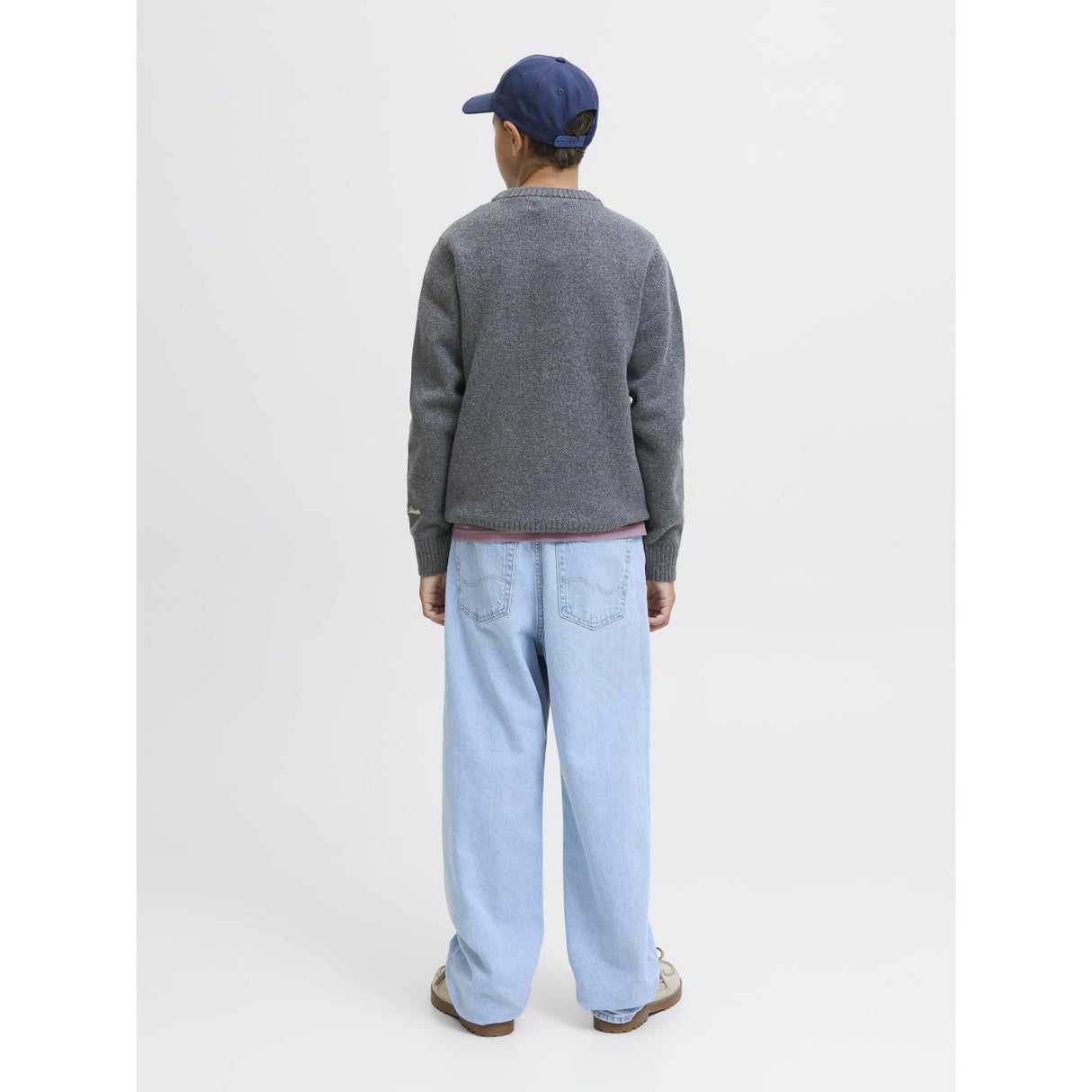 Jack & Jones Junior Dark Grey Melange Jornorrebro Strik Crew Neck Ln Jnr