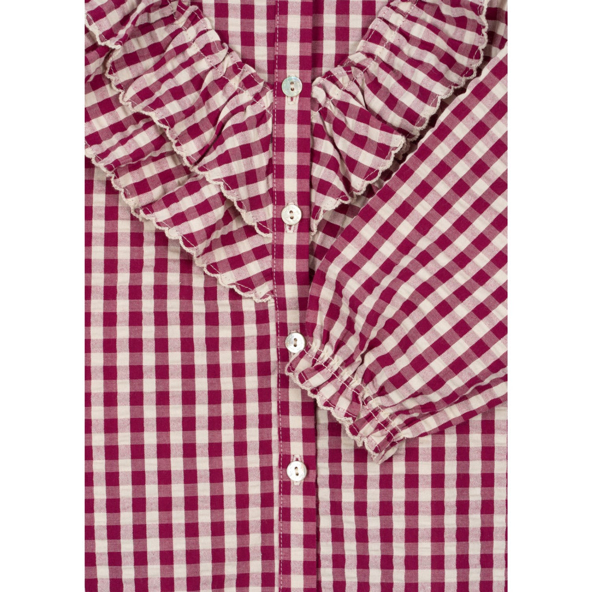 Konges Sløjd Sangria/Butter Check Kim Flæse Bluse GOTS