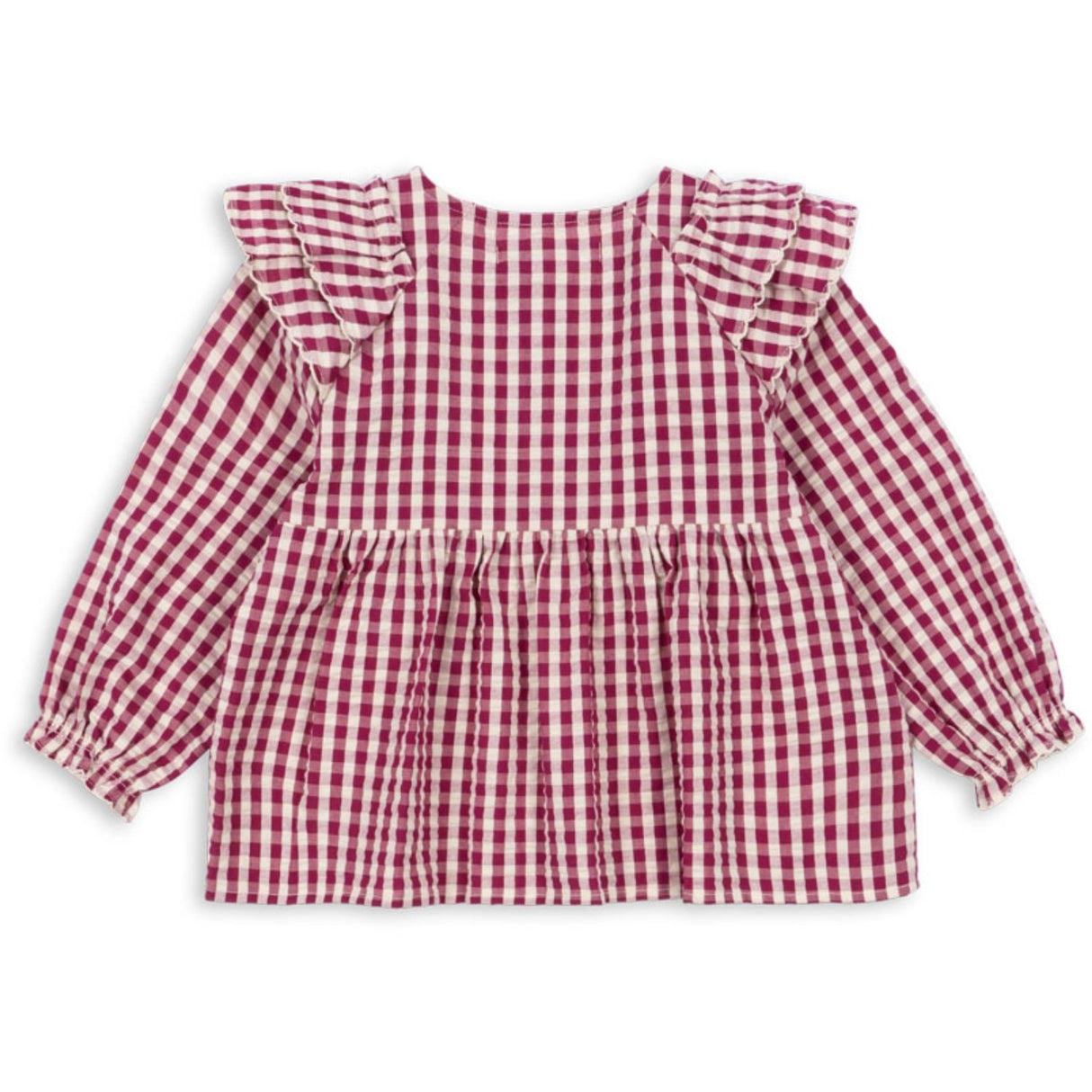 Konges Sløjd Sangria/Butter Check Kim Flæse Bluse GOTS