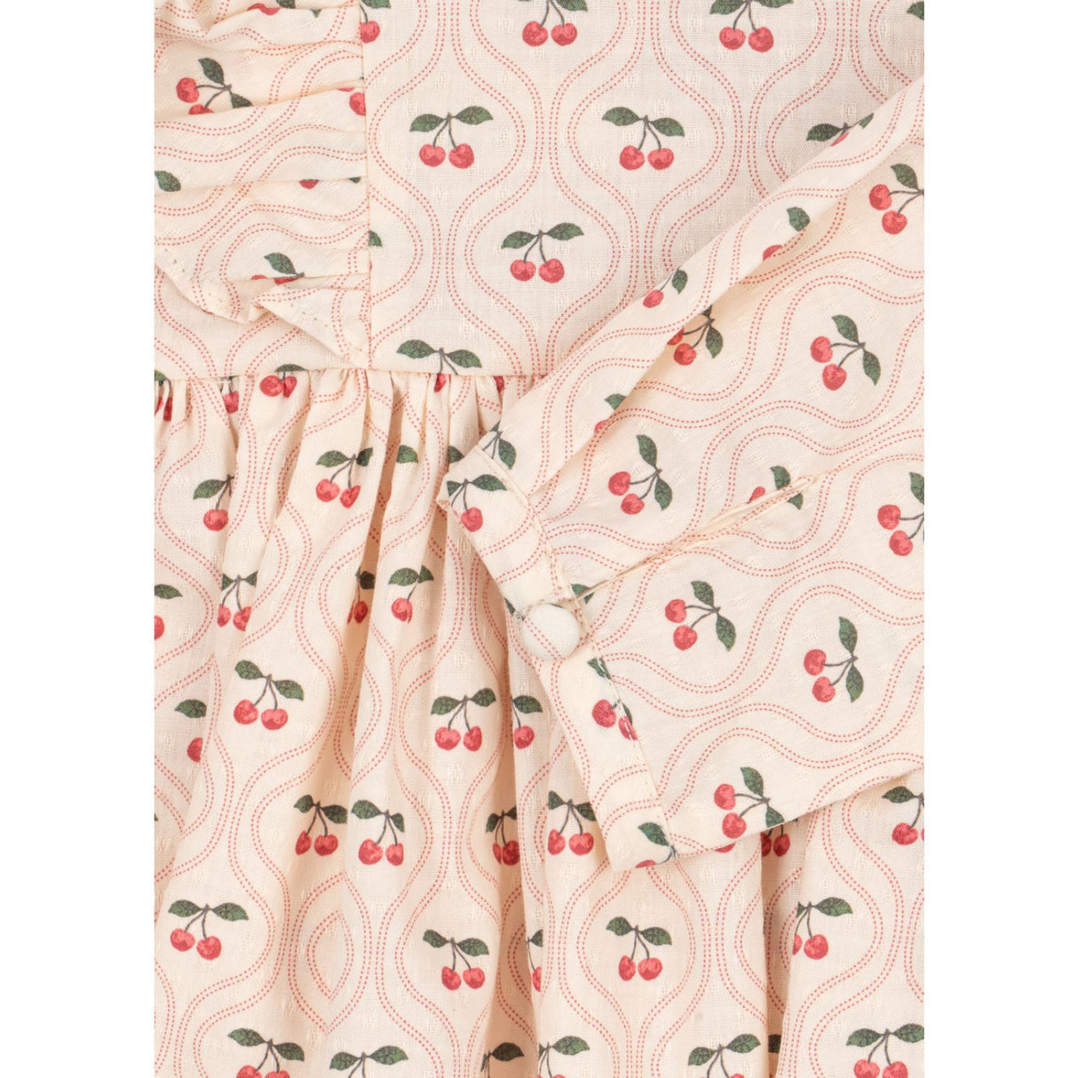 Konges Sløjd Cherry Pink Motif Cianna Ls Sløjfe Kjole GOTS