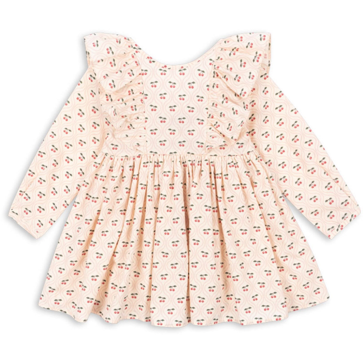 Konges Sløjd Cherry Pink Motif Cianna Ls Sløjfe Kjole GOTS
