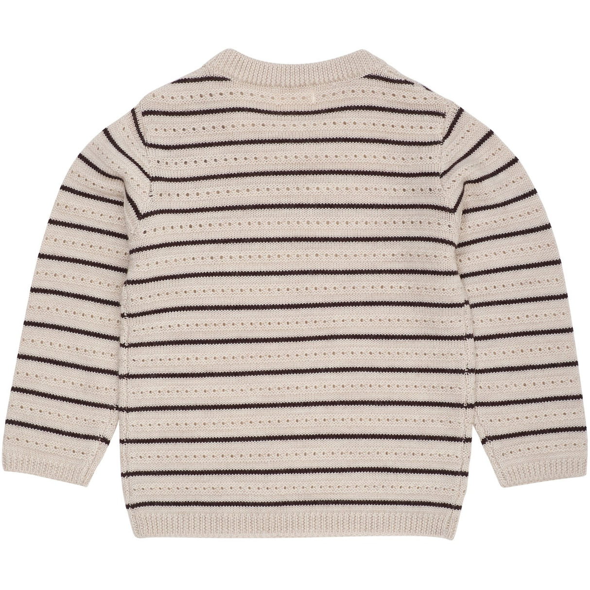 COPENHAGEN COLORS Pale Cream Mel./Dk Brown Comb Merino Pattern Sweater