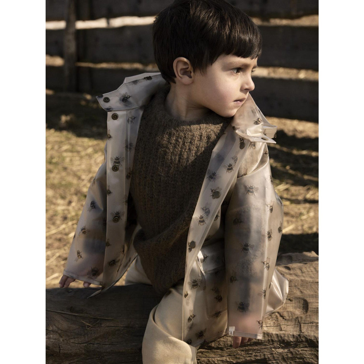 Lil'Atelier Turtledove Bee Nmnmamio Loose Rain Jakke Fo Lil