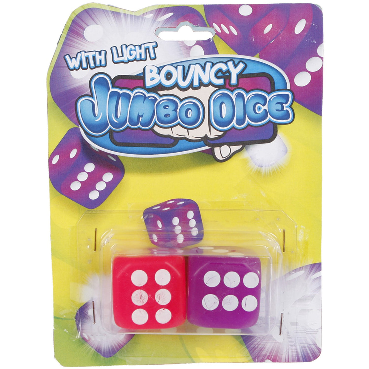 Pocket Money Bouncy Terninger Med Lys 2-Pak